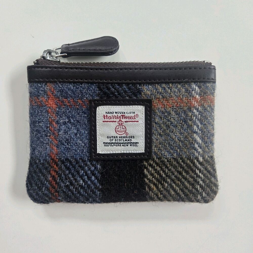 Harris Tweed Tartan Plaid Wool Zipper Wallet Coin Purse MACCESSORI